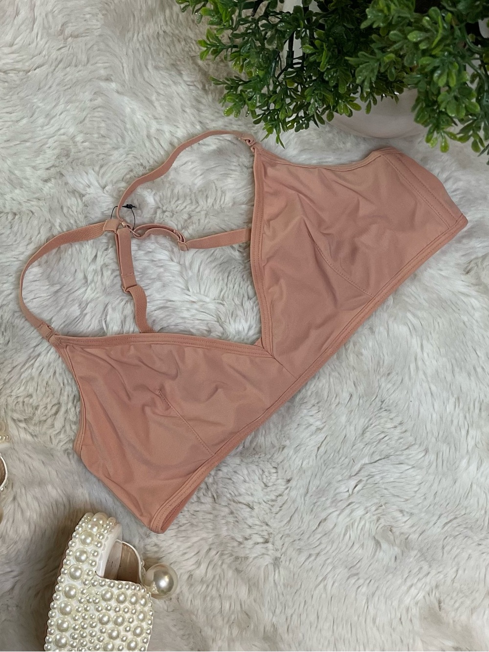 Kittenish Blush Pink Seamless Microfiber Triangle Bralette Bra Size 3 M